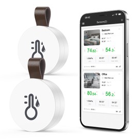 OQIMAX Bluetooth Thermometer Hygrometer, Wireless Temperature and Humidity Meter with App & Data Storage, Digital Temperature Humidity Sensor for Office, Greenhouse, Wine Cellar, Pack of 2