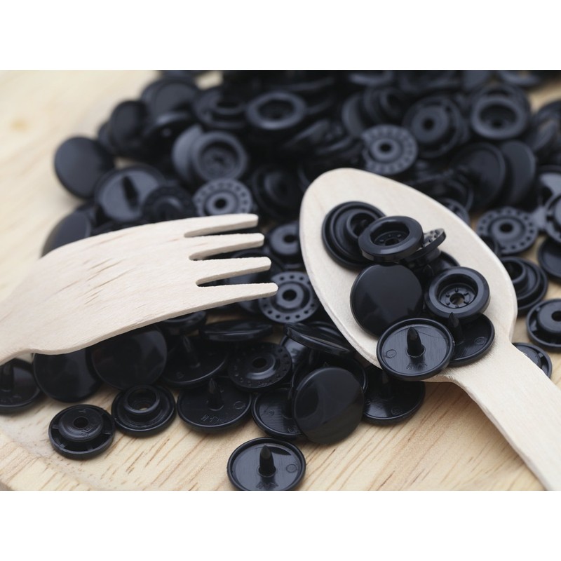 紗や工房 プラスチックスナップボタン T-5 30組 12mm 黒 ハンドプライヤー 手芸材料 プラスチック製 ボタン