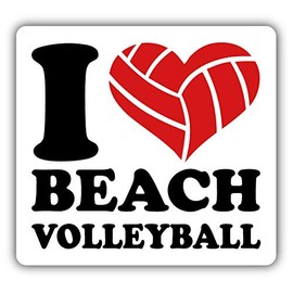 I Love Beach Volleyball Window Truck Car Bumper Sticker Decal 5'' x 5''