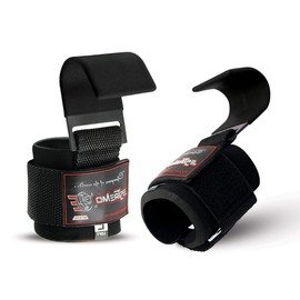 Professional Weightlifting Metal Hooks by Estremo - Heavy Duty Support for Enhanced Grip and Wrist Protection - Ideal for Powerlifting, Deadlifts, and Strength Training. (Black)