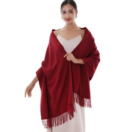 RIIQIICHY Winter Scarf for Women Burgundy Pashmina Shawls Wraps for Evening Dresses Large Warm Soft Scarves