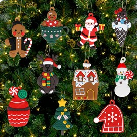 EUARD Qué Chula Navidad 10 Adornos de Galletas de Jengibre Suaves para Decorar tu Árbol - Incluye Cuerdas - Uso en Interiores y Exteriores