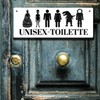 Unisex Toilet Metal Sign L 10.5 x 28 cm White