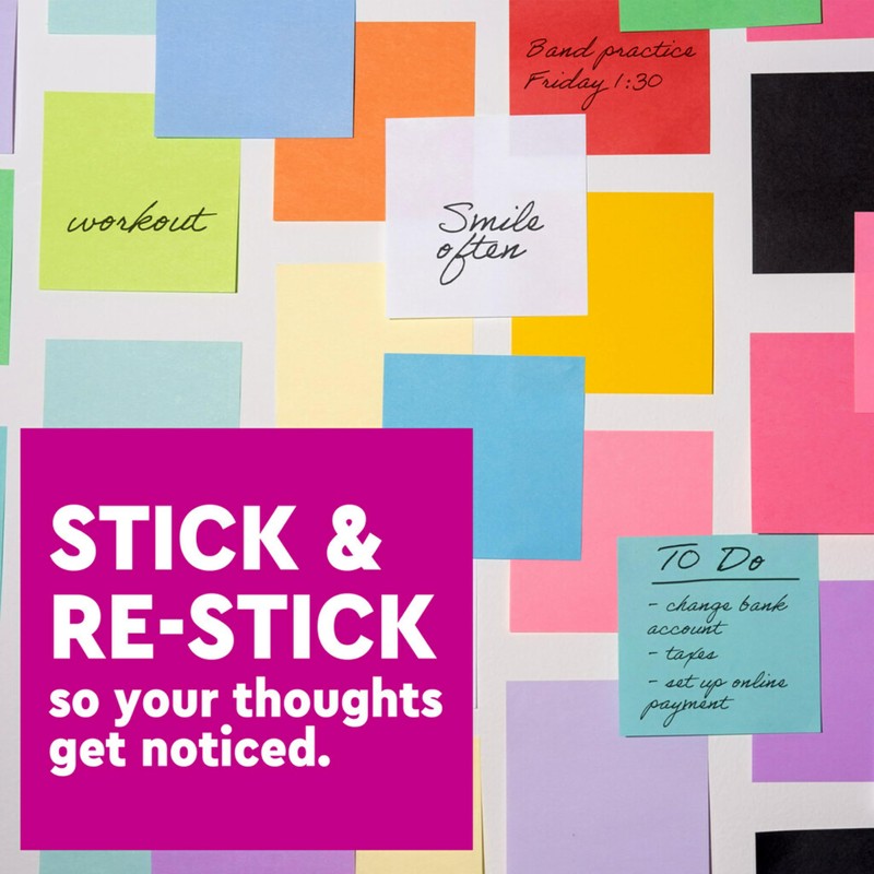 Post-it Super Sticky Notes, 5 Sticky Note Pads, 3 x