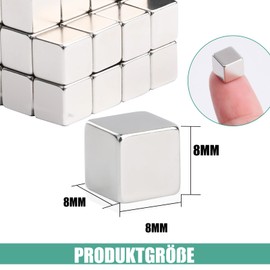 MIN CI Pack of 60 Strong Magnets, 8 x 8 x 8 mm Neodymium Magnets, Magnets for Magnetic Board, Magnets Small, Mini Magnets, Fridge Magnets, Whiteboards Magnet for Household and Office