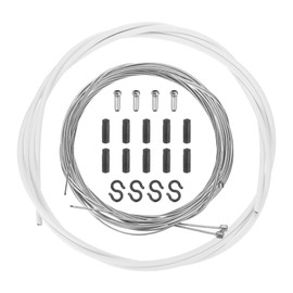 sourcing map Bicycle Shift Cable Housing Set Universal Bicycle Brake Gear Shifter Transmission Cable Cycling Shift Wire Housing Replacement Kit for Road Mountain Bicycle Cycling, White