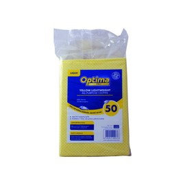 Optima Proclean 50 All Purpose Cloths, General Cleaning, Made In UK, 50 x 36 cm, Yellow