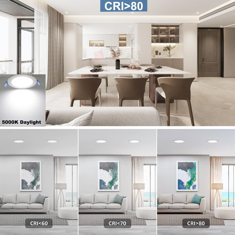 20 Pack 6 Inch Ultra-Thin LED Recessed Ceiling Light with