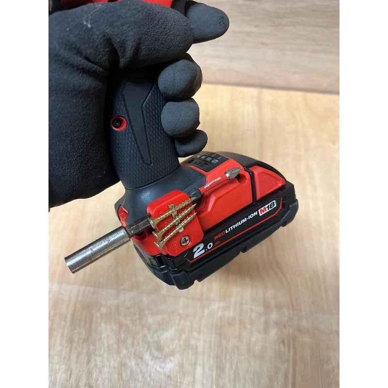 StealthMounts Red Stubby Bit Holder compatible with Miulwaukee M18-2 Pack