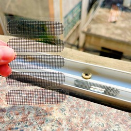 50pcs Window Weep Holes Cover Screen Repair Patches Fly Mesh Netting Plastic Black