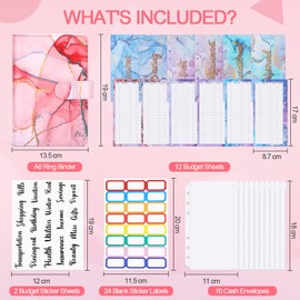 Anyfirst A6 Budget Planner German for Financial Planner, Budget Budget with 10 Binder Pockets & 12 Budget Sheets, Money Book for Money, Pink