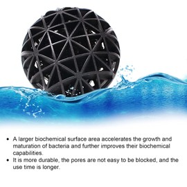 QANYEGN 16mm Biochemical Filter Balls, Aquarium Bio Balls Filtration Media, Aquarium Fish Tank Filter Media for Fish Tank Pond Canister Filter Media (200pcs)