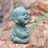 livelyfish Mini Fishing Boy Statue Fisherman Figurine for Fairy Garden