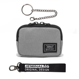 JEMINAL Wallet Student Wallet Sports Street Style Coin Purse Card Bag Boy Girl Adult Mini Wallet Necklace Small Wallet, casual grey