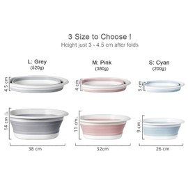 Collapsible Wash Basin, Plastic+TPR Buckets, Portable and Space Saving, Multi-Function Use, Large and High Capacity (Small Blue)