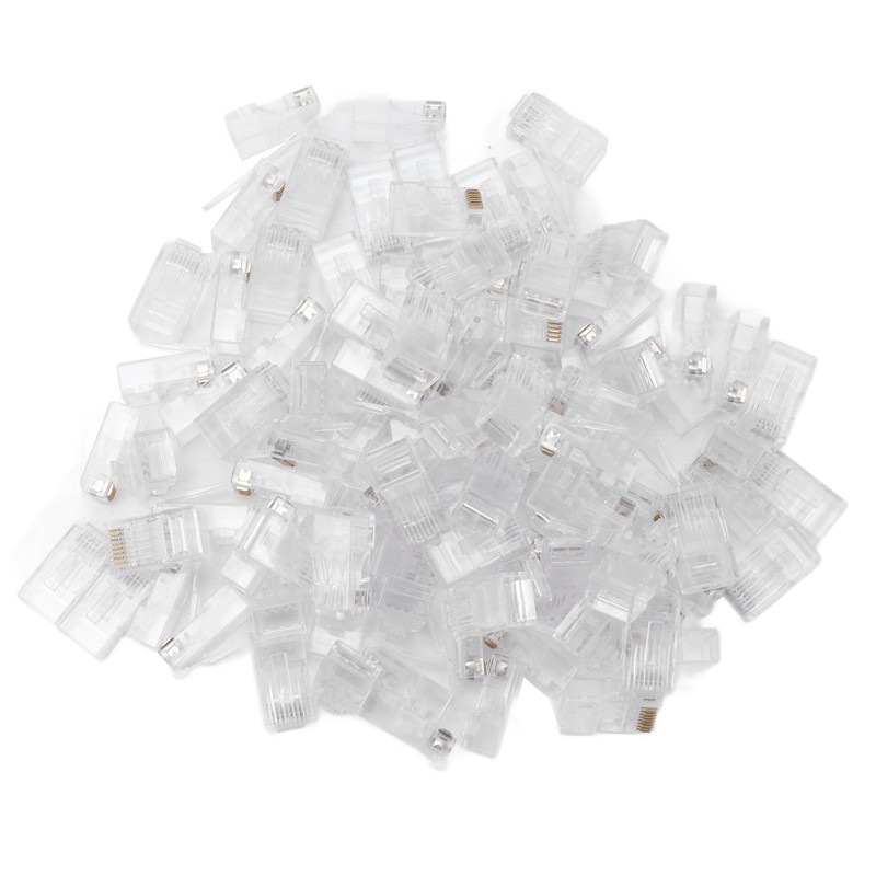 100Pcs TF2005A 8P8C RJ45 Connector CAT6 Unshielded Ethernet Crystal Head
