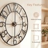 AMAATE Black Gold Cutout Numeral Metal Wall Clock Modern Industrial