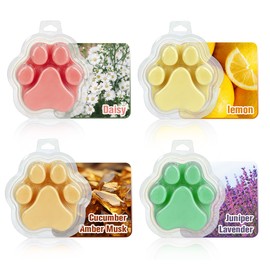 Scented Melting Wax for Candle Warmers, 4 Scents, Cat's Paw Shaped Soy Wax Blocks, for Home Odor Removal, Kitchen, Home, Bath, Yoga, Holiday Celebrations