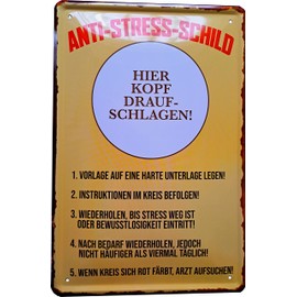 Tin Sign 20 x 30 cm Anti-Stress Burnout for Office Workshop Family of Normal Madness