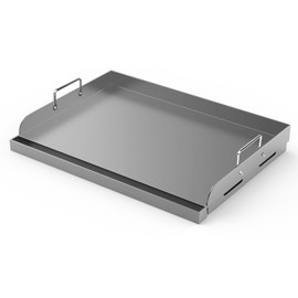 Barbqtime Griddle for Gas Grill, Universal Fry Griddle Flat Top Plate, 17" x13” Metal Cooking Griddle Pan Flat Top Rectangular Plate with Removable Handles for Gas Stove/Charcoal/Gas Grills