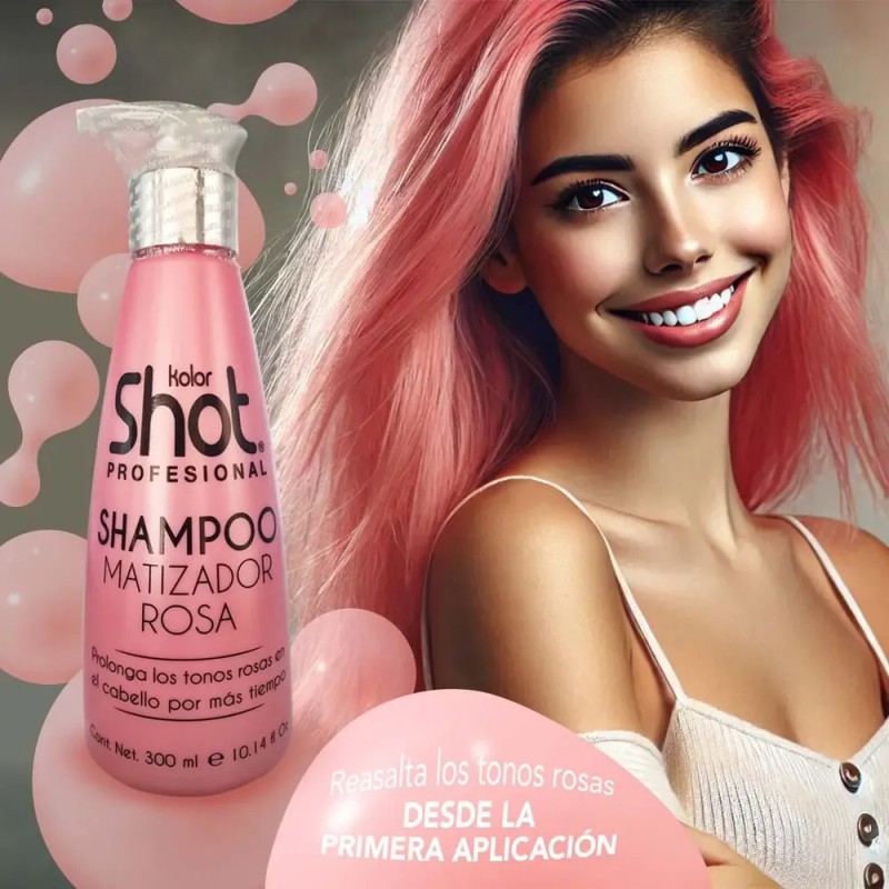 Shampoo Matizador Rosa Kolor Shot P/ Cabello Tinte Fantasia
