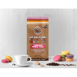 Crazy Cups Flavored Ground Coffee, Cinnamon French Toast, in 10 oz Bags, For Brewing Flavored Hot or Iced Coffee, 3 Pack
