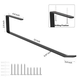 2 PCS Under Cabinet Paper Towel Holder for Kitchen,TONLEA Drilling Wall Mount Paper Towel Holder, Bar Rack for Kitchen Towel, Napin Holder, Kitchen Decor and Accessories, Matte Black