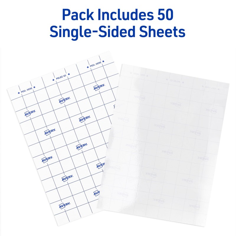 Avery Clear Laminating Sheets, 9" x 12", Permanent Self-Adhesive, 500