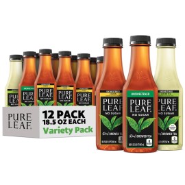 Pure Leaf Iced Tea, Unsweetened 3 Flavor Variety Pack, Zero Sugar & Ze