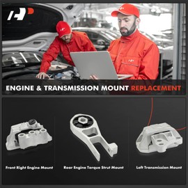 A-Premium 3PCS Engine Motor Mount Transmission Mount and Torque Strut Mount Set Compatible with Jeep BU Series Renegade 2015-2018 & Fiat 500X 2016-2018, 2.4L