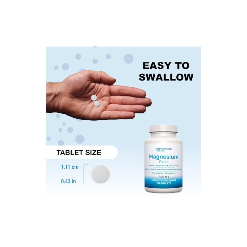 P Puregen Labs Suplemento de Magnesio de 400 Mg [alta