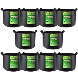 VIVOSUN 10-Pack 2 Gallon Grow Bag, Reinforced Planter Fabric Pot for Gardening