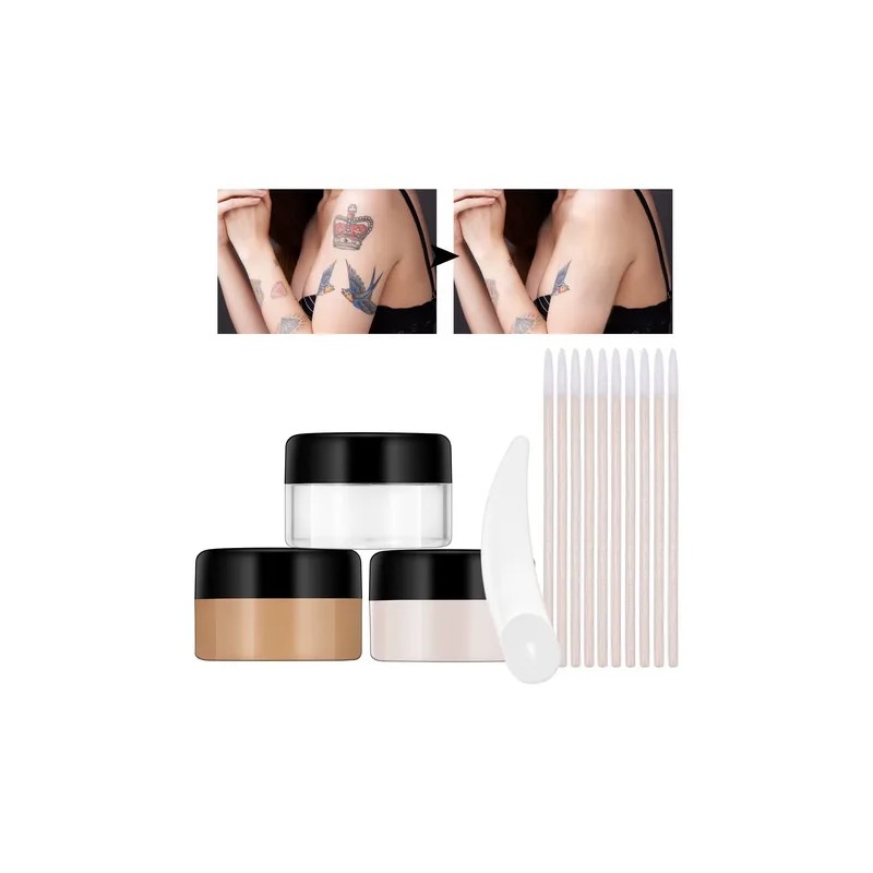 Kit Doble Cancelador Tatuaje Alta Cobertura Impermeable Neutra