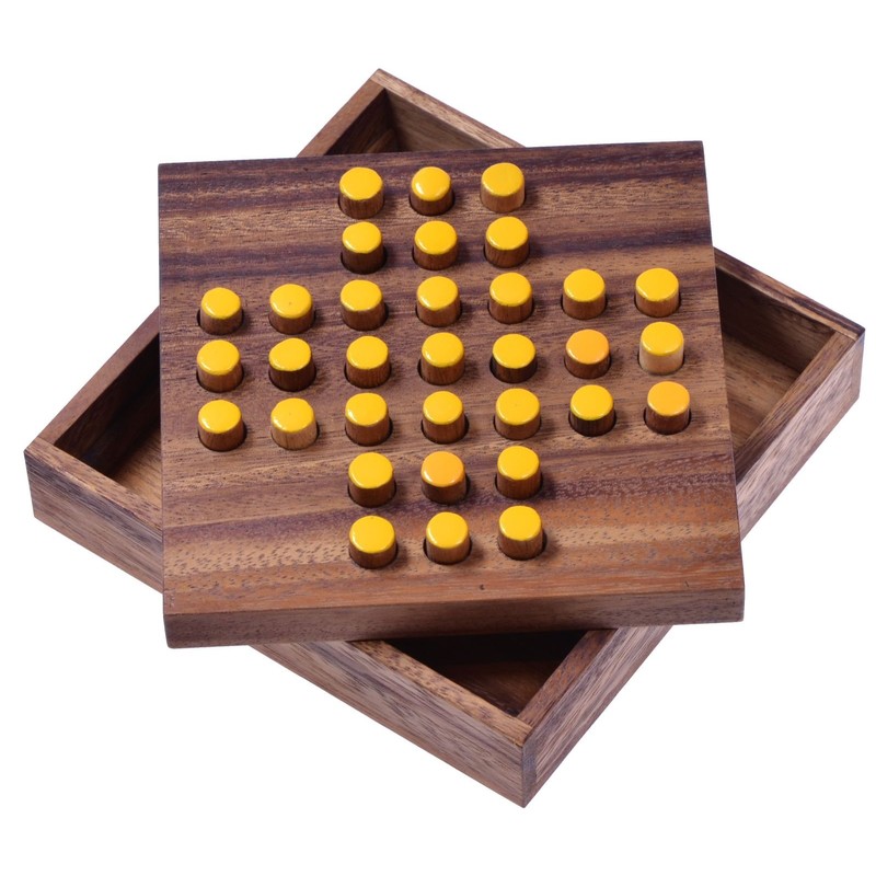 Solitaire Large Wooden Solitaire Game – Thinking Game – Puzzle