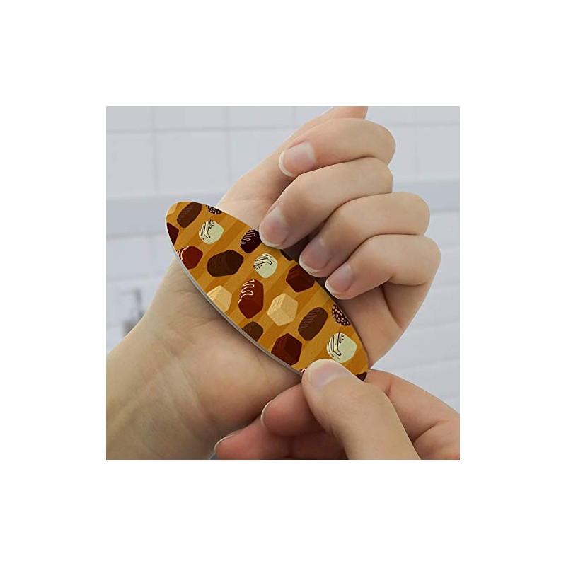Gourmet Chocolate Candy Sweets Pattern Double-Sided Oval Nail File Emery