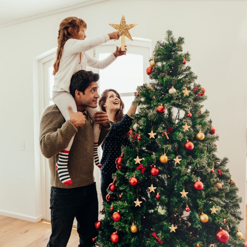 Christmas Tree Star Topper, Straw Star Christmas Tree Topper, Straw