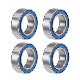 TOP-VIGOR 4Pcs MR106-2RS Deep Groove Ball Bearings, Z2 6mm x 10mm x 3mm Double Sealed Industrial Bearings, Chrome Steel Skateboard Bearings for Electrical Instrument Equipment, Blue