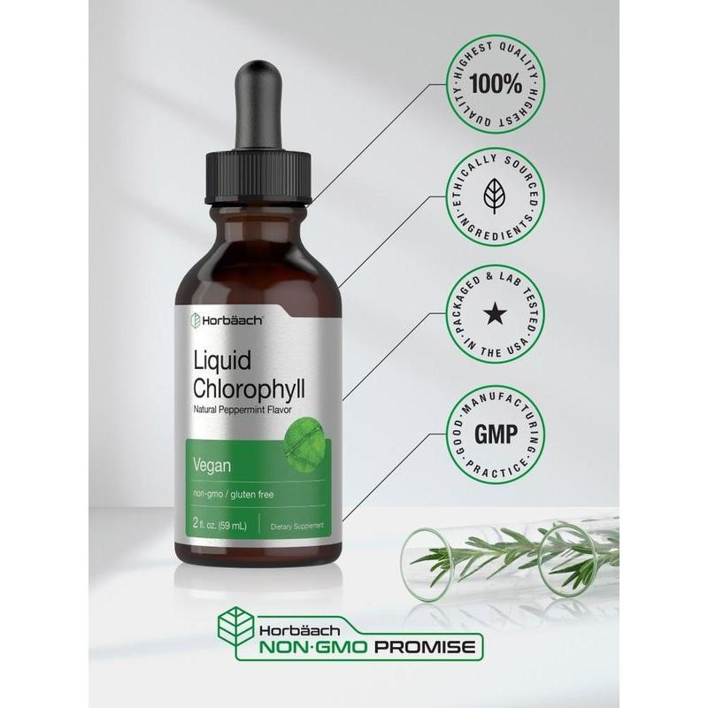 Chlorophyll | 2oz Liquid Drops | Vegan, Non-GMO, and Gluten