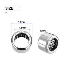 METALLIXITY HK1212 Needle Roller Bearings 12mm ID x 18mm OD x 12mm Height 5 Packs, Chromium Steel Open End Thrust Bearing - for Industrial Machinery and Equipment