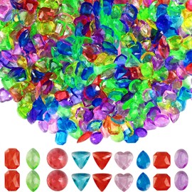 ROYHOO 150PCS Pool Diving Gems Toys, Colorful Crystals Pirate Treasure Jewels Acrylic Gems Plastic Diamonds Gemstones for Vase Filler Summer Beach Toys Home Decor Party Favors