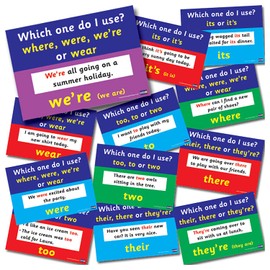12 Mixed English Grammar Common Mistakes Childrens Pupils Teachers Classroom Display Card Posters A4 Primary Teaching Services