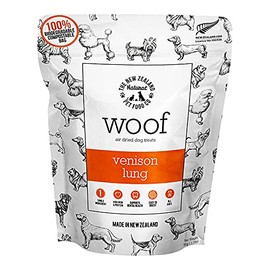 The New Zealand Natural Pet Food Co. Woof Venison Lung Air Dried Treat 1.76oz, Brown