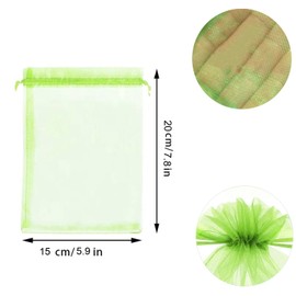 30 Pcs 5.9''×7.8'' Drawstring Fruit Netting Bags, Reusable Garden Netting Bags, Medium Fruit Protection Bags, Fruit Cover Mesh Bag for Fruit Trees Vegetable Floral