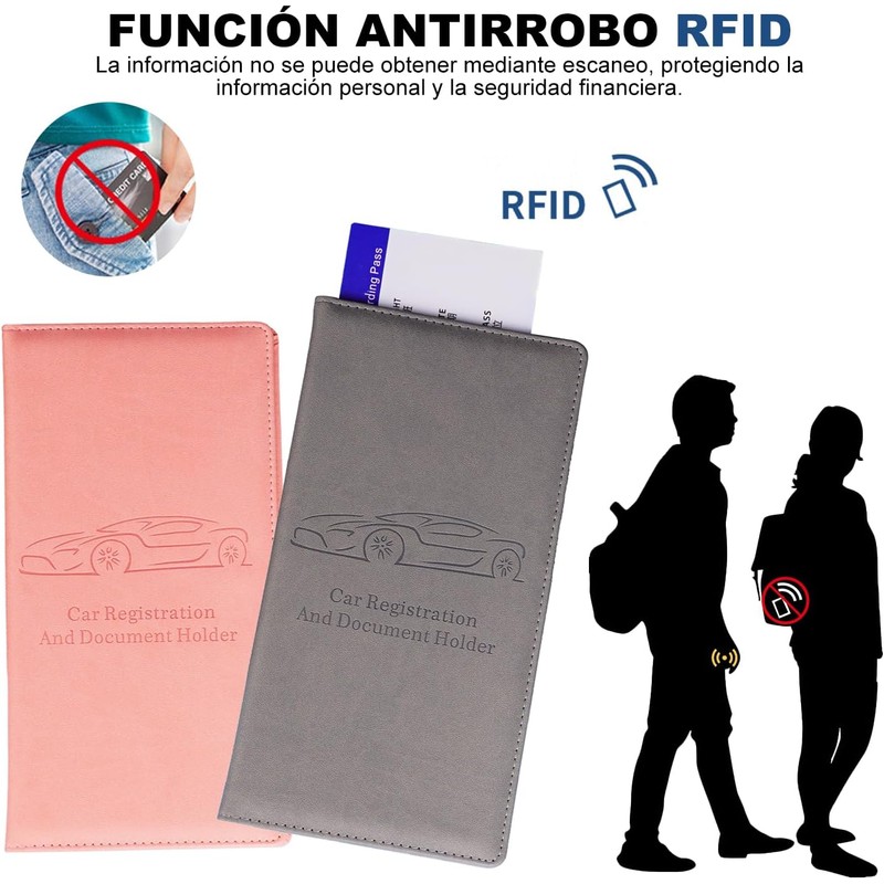 Soporte para Registro y Seguro de Automóvil, Organizador de Guantera