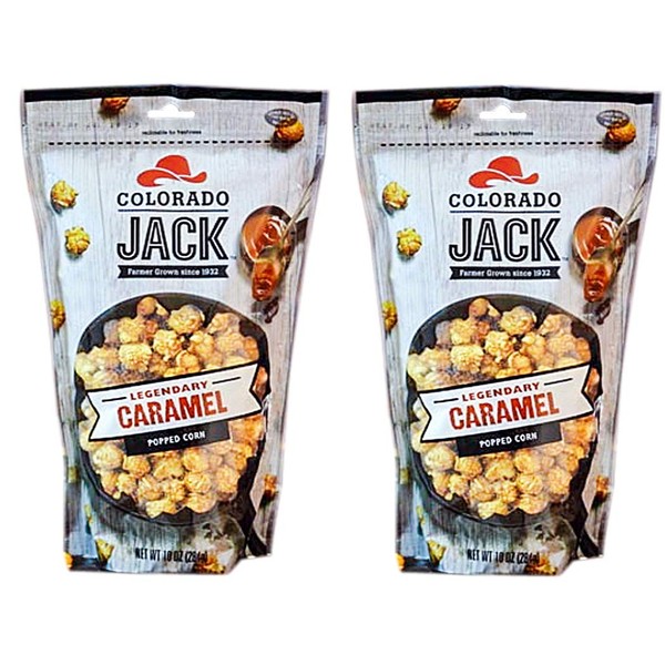 Gourmet Flavored Popcorn - Colorado Jack Popped Corn in 5 Legendary Flavors (Legendary Caramel (Pack of 2))