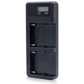 NP-F970 Fast Charger Dual USB for Sony： NP-F930 NP-F950 NP-F960 NP-F550 NP-F530 NP-F330 NP-F570 Fast Battery Charger with LCD Display