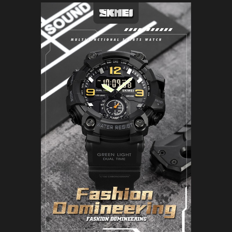 SKMEI 1965 Men Watch Professional 30M Water Resistant Double Display