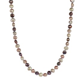 Dyed Multi-tonal Purple Color Baroque Freshwater Cultured Pearl Endless Necklaces 6-7 mm, 48"