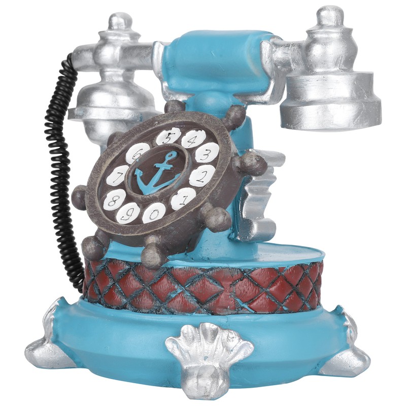 Antique Telephone Ornaments Retro Phone Shape Piggy Bank Home Resin