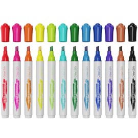 VIZ-PRO Dry Erase Markers, Chisel Tip, Assorted Colors, 12-Count Low-Odor Whiteboard Pens